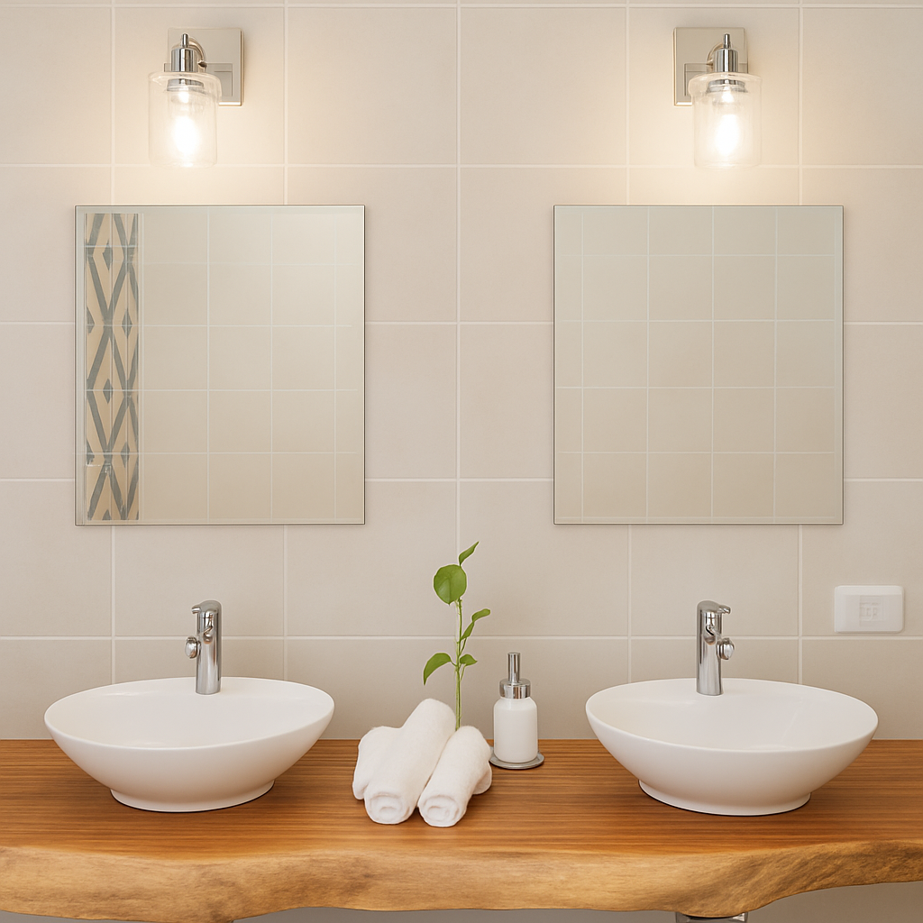 Modern Bathroom with Wood Vanity